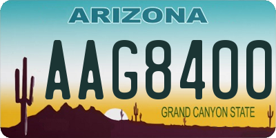 AZ license plate AAG8400
