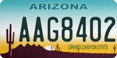 AZ license plate AAG8402