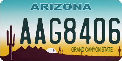 AZ license plate AAG8406