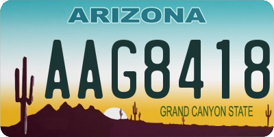 AZ license plate AAG8418