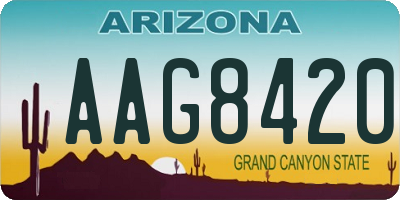 AZ license plate AAG8420