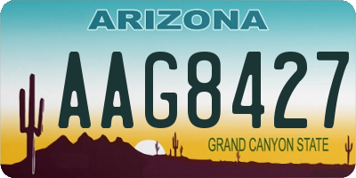 AZ license plate AAG8427