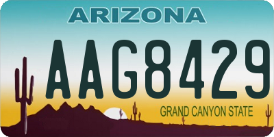 AZ license plate AAG8429