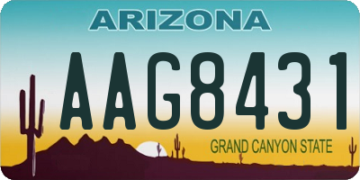 AZ license plate AAG8431