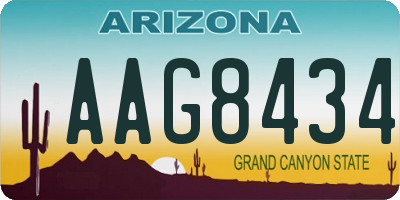 AZ license plate AAG8434