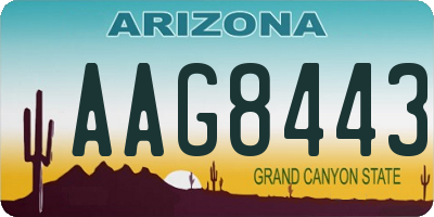 AZ license plate AAG8443