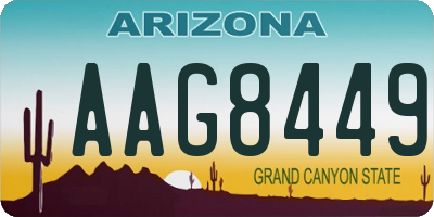 AZ license plate AAG8449