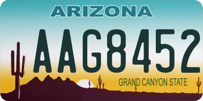 AZ license plate AAG8452