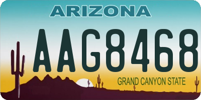 AZ license plate AAG8468