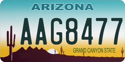 AZ license plate AAG8477