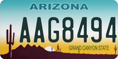 AZ license plate AAG8494