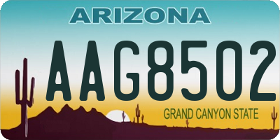 AZ license plate AAG8502