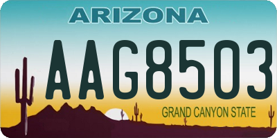 AZ license plate AAG8503