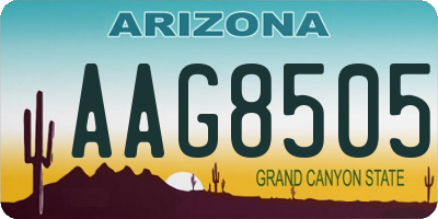 AZ license plate AAG8505