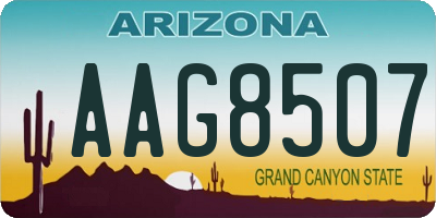 AZ license plate AAG8507