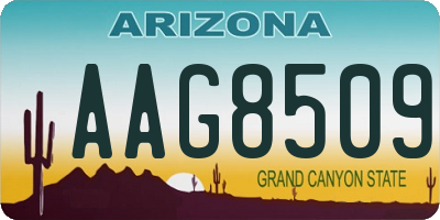 AZ license plate AAG8509