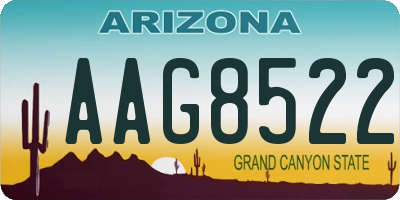 AZ license plate AAG8522