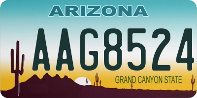 AZ license plate AAG8524