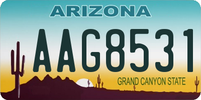 AZ license plate AAG8531