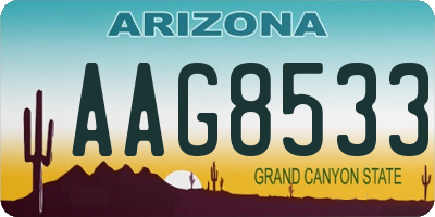 AZ license plate AAG8533