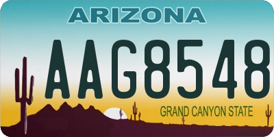 AZ license plate AAG8548