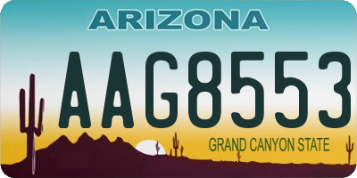 AZ license plate AAG8553