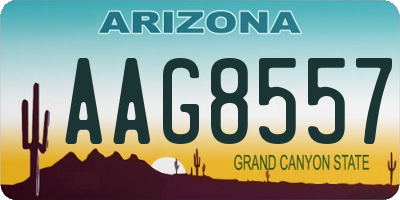 AZ license plate AAG8557