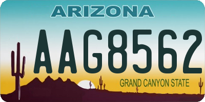 AZ license plate AAG8562