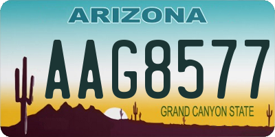AZ license plate AAG8577