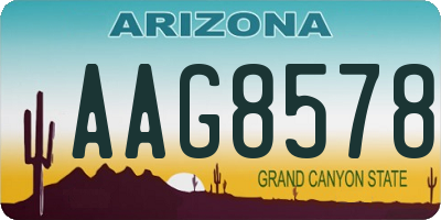 AZ license plate AAG8578