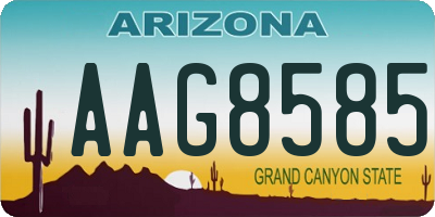 AZ license plate AAG8585