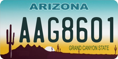 AZ license plate AAG8601