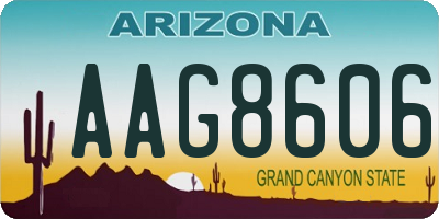 AZ license plate AAG8606