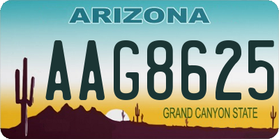 AZ license plate AAG8625