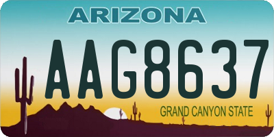 AZ license plate AAG8637