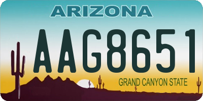 AZ license plate AAG8651