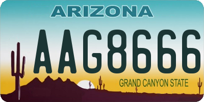 AZ license plate AAG8666