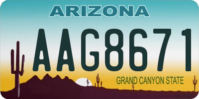 AZ license plate AAG8671