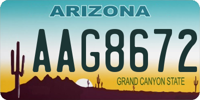 AZ license plate AAG8672