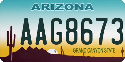AZ license plate AAG8673