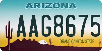 AZ license plate AAG8675