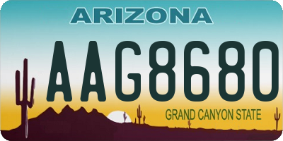 AZ license plate AAG8680