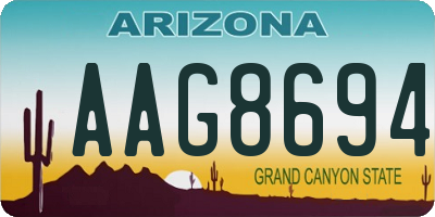 AZ license plate AAG8694