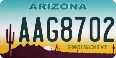 AZ license plate AAG8702