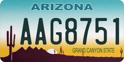 AZ license plate AAG8751