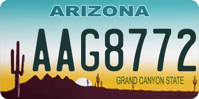 AZ license plate AAG8772