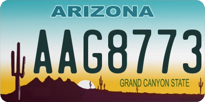 AZ license plate AAG8773