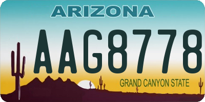 AZ license plate AAG8778