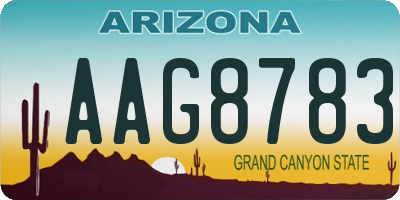 AZ license plate AAG8783