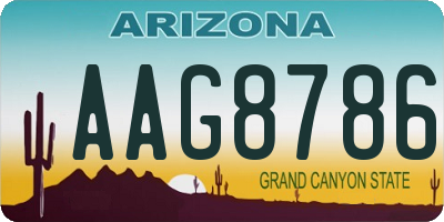 AZ license plate AAG8786